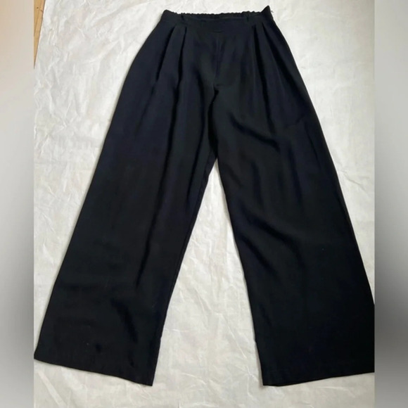 Bo’s Wear Wide Legs Palazzo Black Cotton Pants Size M - Picture 1 of 8